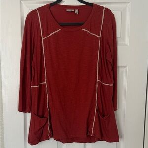 LOGO by Lori Goldstein Red Tunic with Pockets